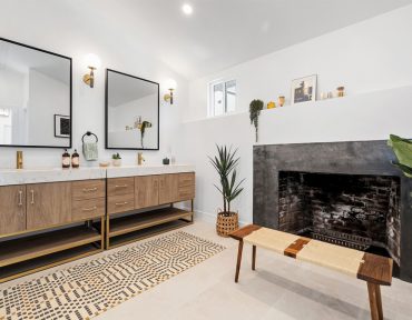 Cozy Bathroom Fireplace at 5706 Costello